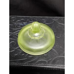 Depression era Dresser Jar Lid Vaseline glass pops with color